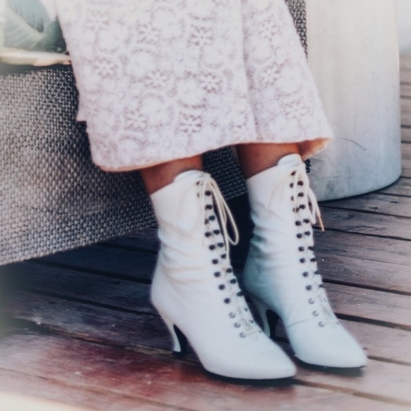 white lace granny boots